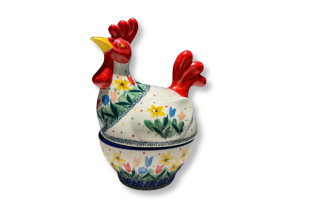  D61 Bunzlau Haantje bewaarschaaltje U5114 Unikat Overig